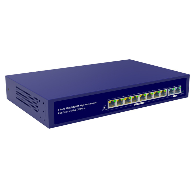 سوییچ ۸ پورت گیگابیت PoE+ اینوورس IN‑1008GP‑2T – توان کل ۱۲۰ وات