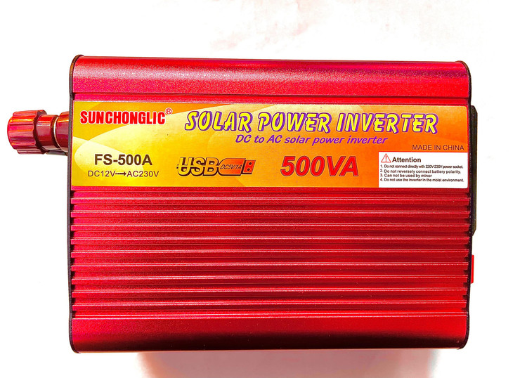 اینورتر خورشیدی Sunchonglic مدل FS-500A (تبدیل DC 12 ولت به AC 230 ولت، موج اصلاحشده)