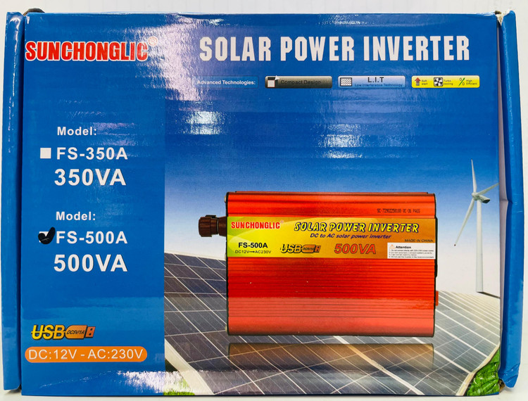 اینورتر خورشیدی Sunchonglic مدل FS-500A (تبدیل DC 12 ولت به AC 230 ولت، موج اصلاحشده)